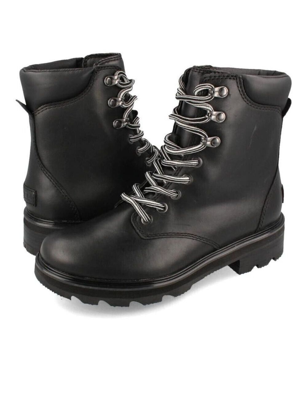 Sorel BNWT "Lennox" black leather lace up boot sz 8 NEW waterproof